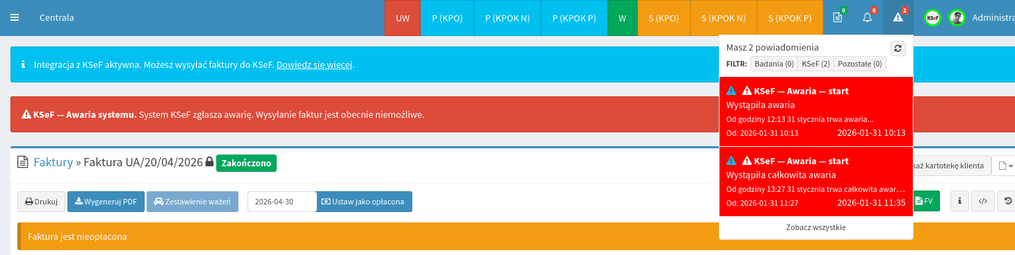 Latarnia KSeF w programie easyRIPOK
